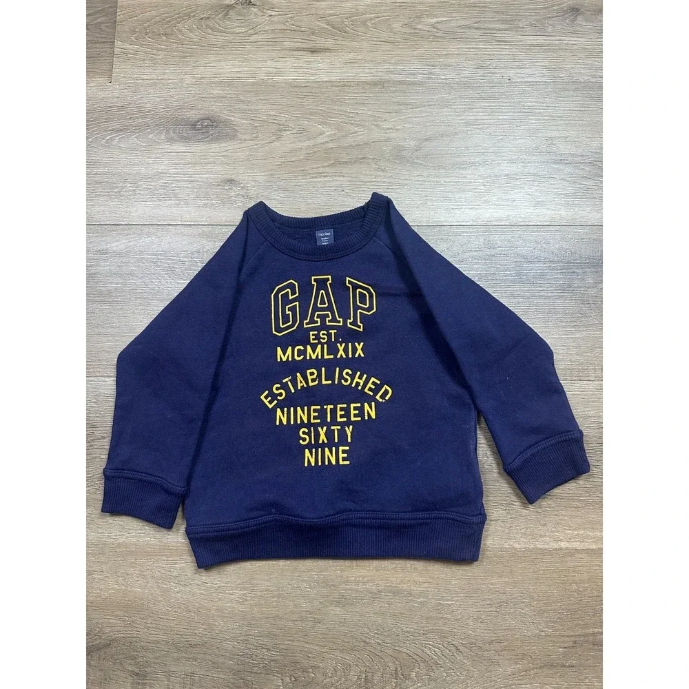 babyGap Long Sleeve Sweater Toddler 2 Years  Blue Embroidered‎ Logo Casual